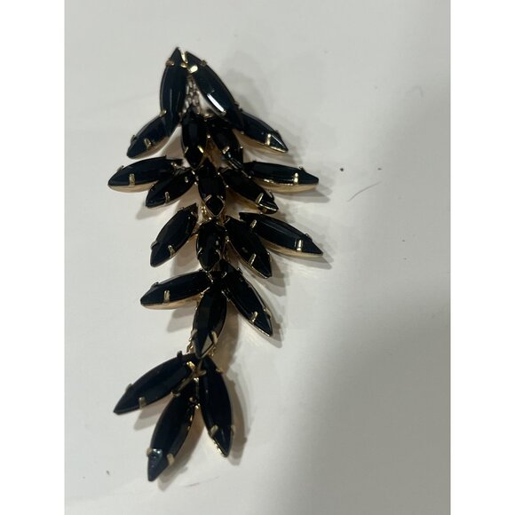 Bar III Black & Gold Leaf Drop Earrings With Stud Back - Picture 13 of 13